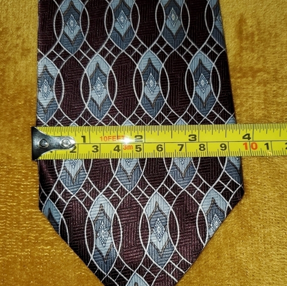 : Dark Brown & Blue Patterned Necktie New - Picture 4 of 6